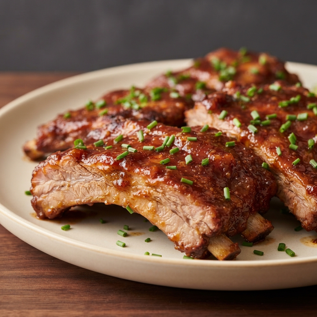 Air Fryer Pork Ribs with Ginger-Chili Glaze