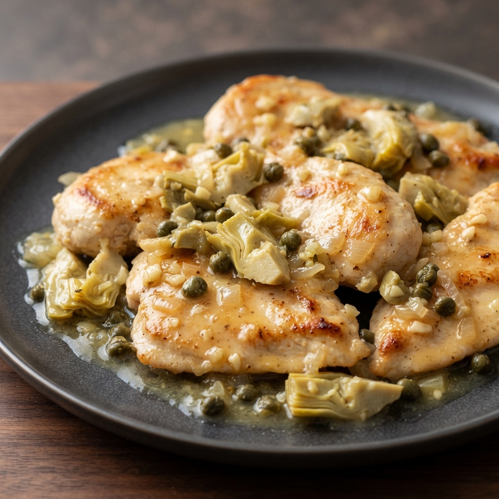 Artichoke Chicken Piccata with Lemon and Capers