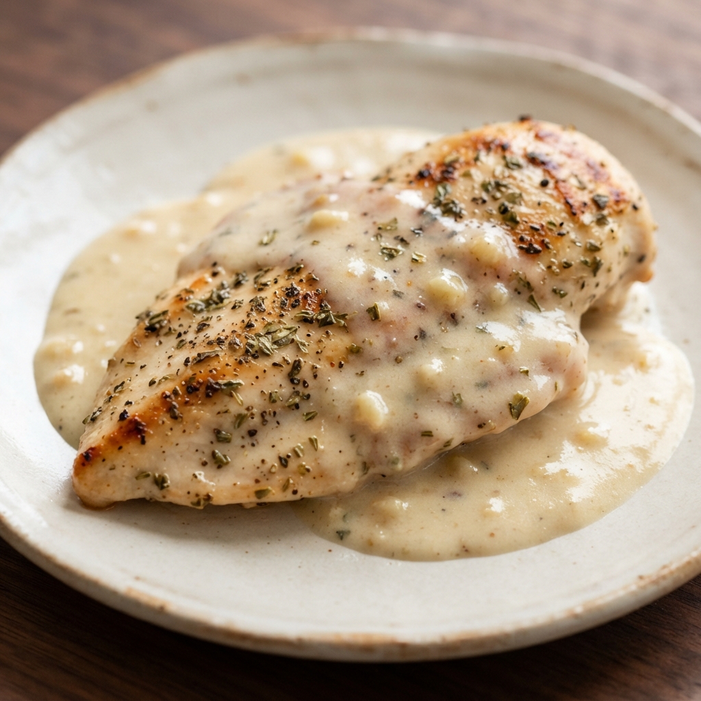 Chicken Breasts with Luxurious Garlic-Parmesan Cream
