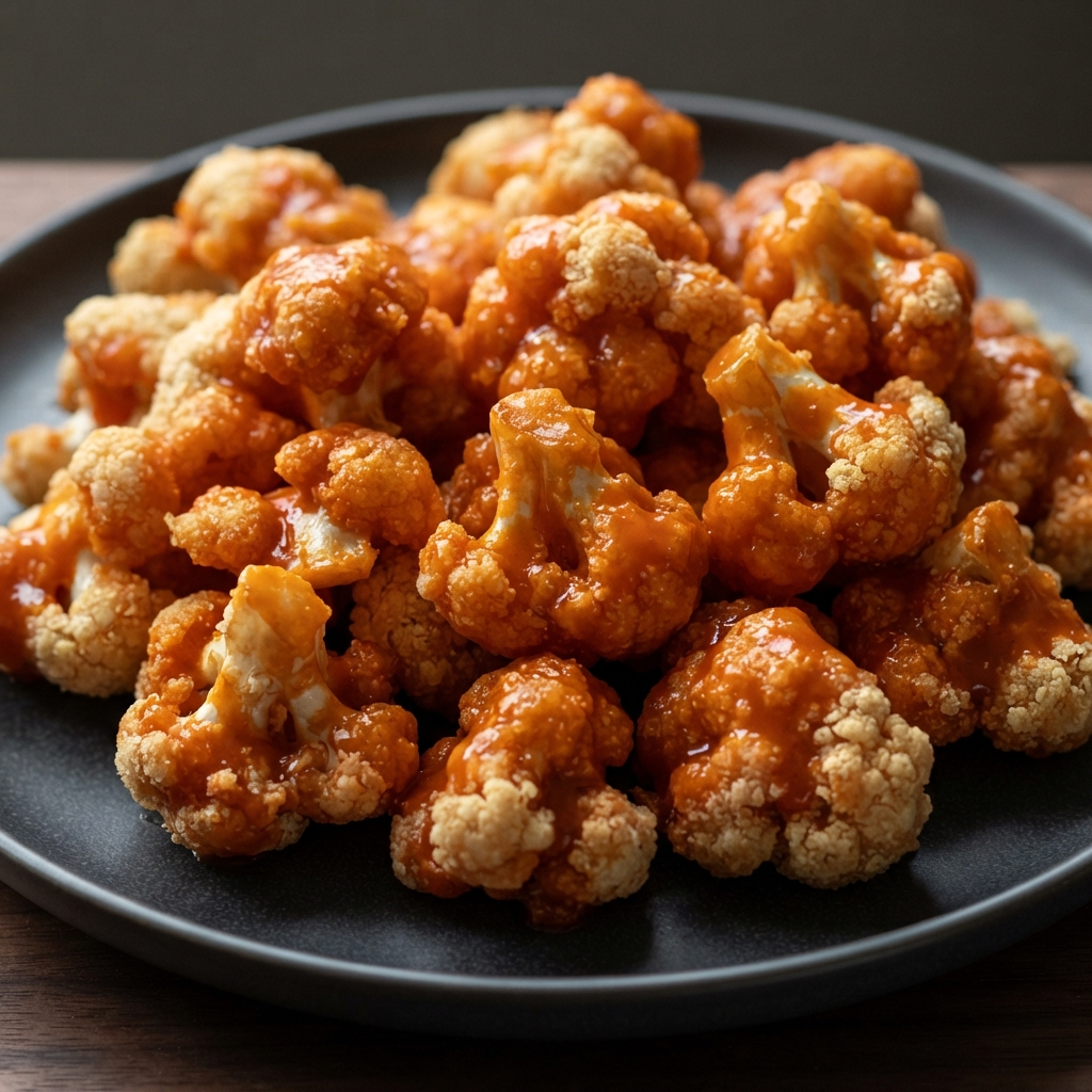 Crispy Air-Fried Buffalo Cauliflower (Vegan)