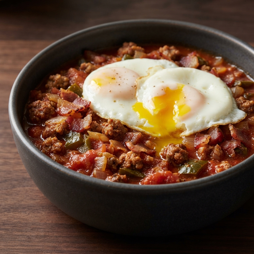Chili Breakfast with Eggs