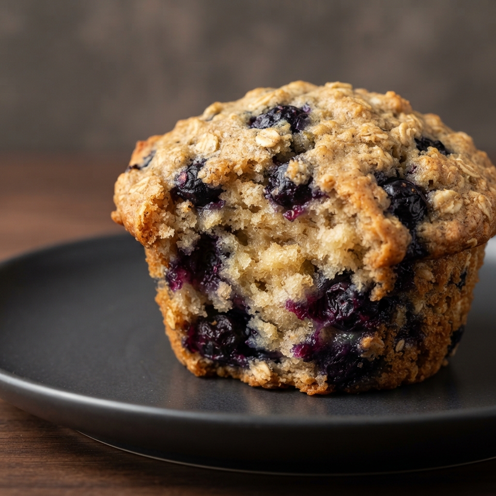 Energizing Greek Yogurt Oatmeal Blueberry Muffins