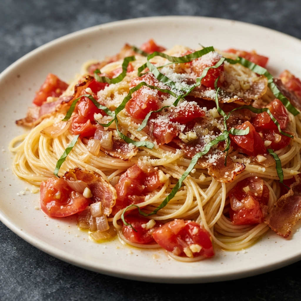 Sunny Tomato–Prosciutto Angel Hair Pasta