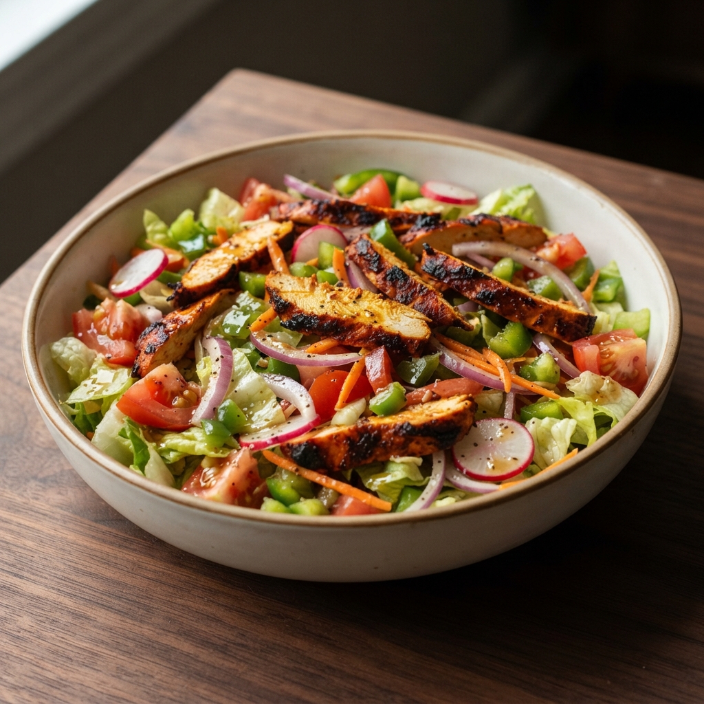 Tandoori-Grilled Chicken Salad with Lemon-Balsamic Dressing