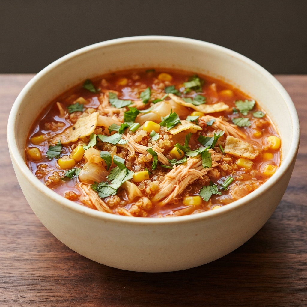 Pressure Cooker Chicken Quinoa Tortilla Soup