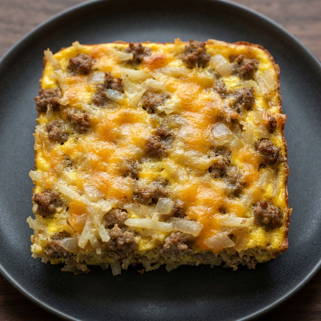 Sausage, Potato, and Cheddar Breakfast Bake
