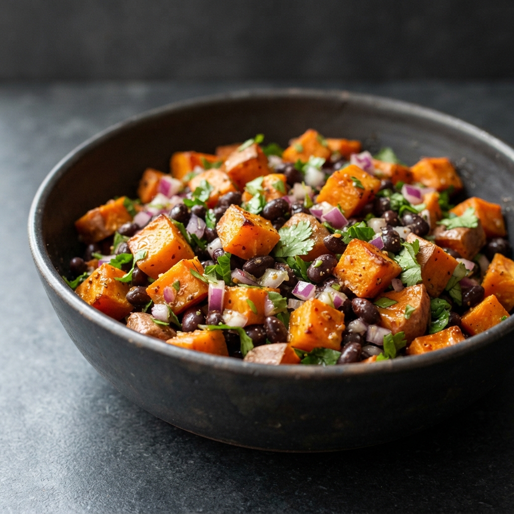 Plant-Based Sweet Potato and Black Bean Salad