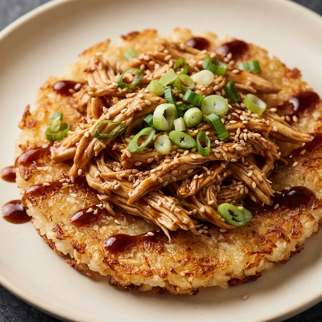 Crispy Rice with Teriyaki Chicken