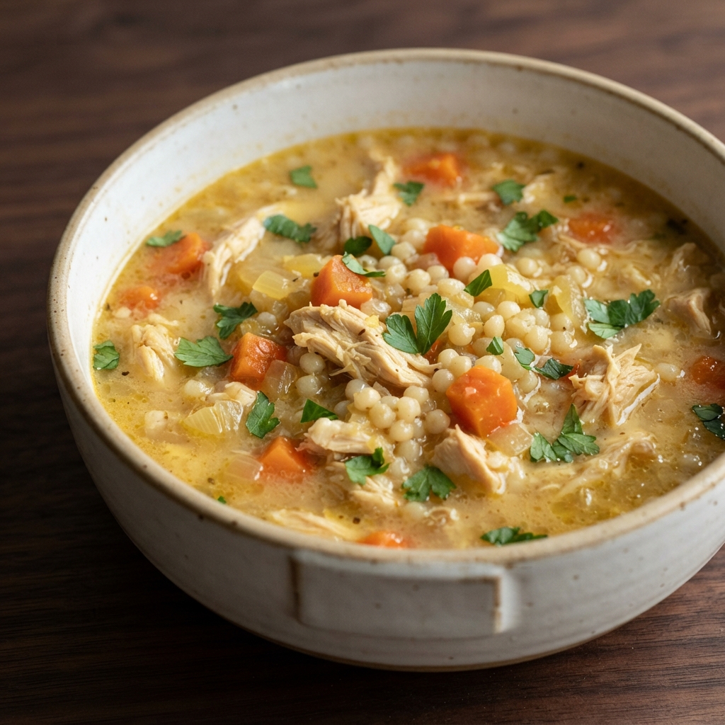 Chicken Soup with Pearl Couscous
