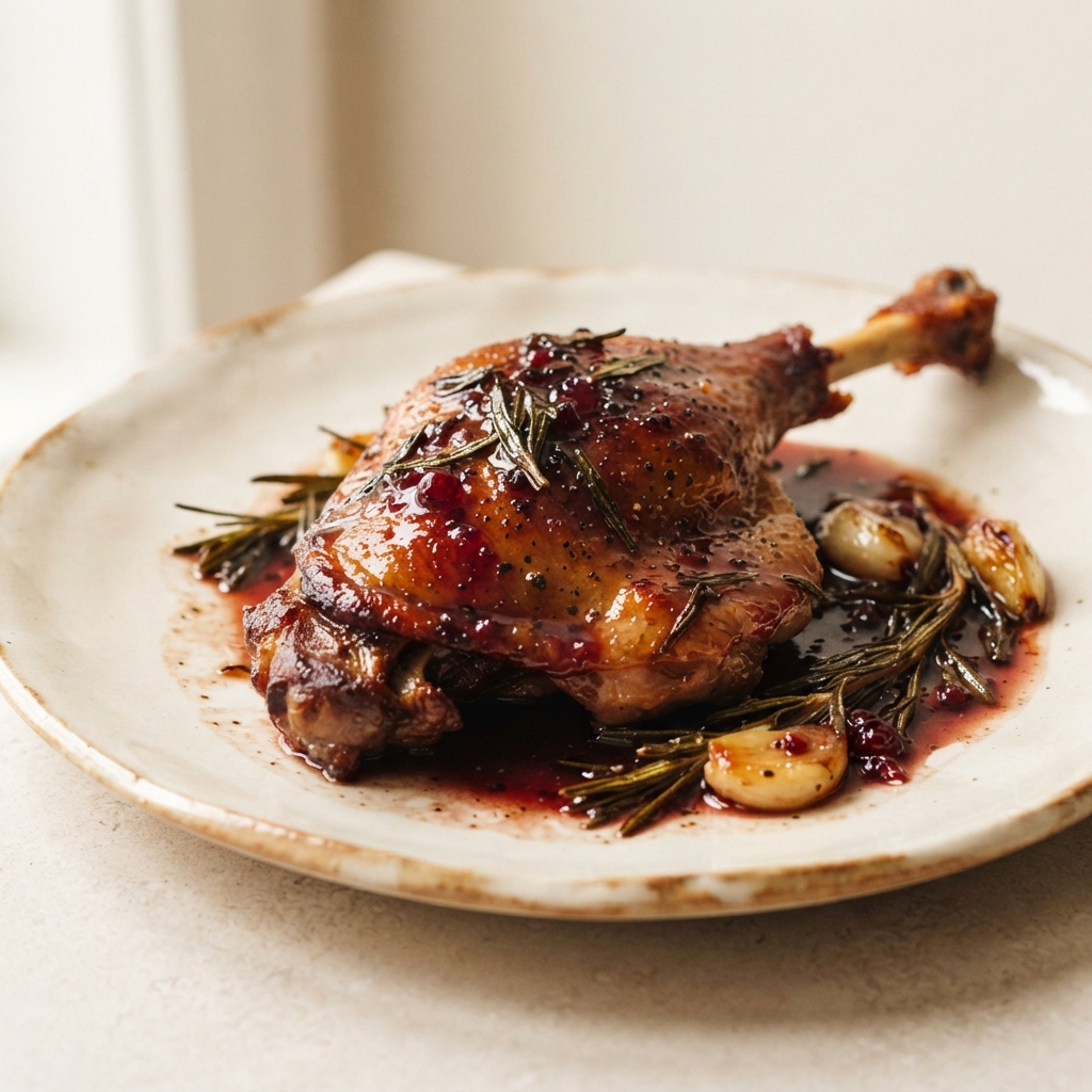Red Wine–Glazed Roast Duck Legs