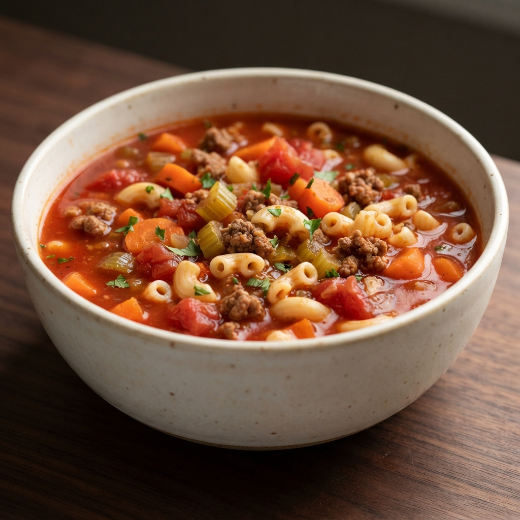 Hamburger Soup with Macaroni