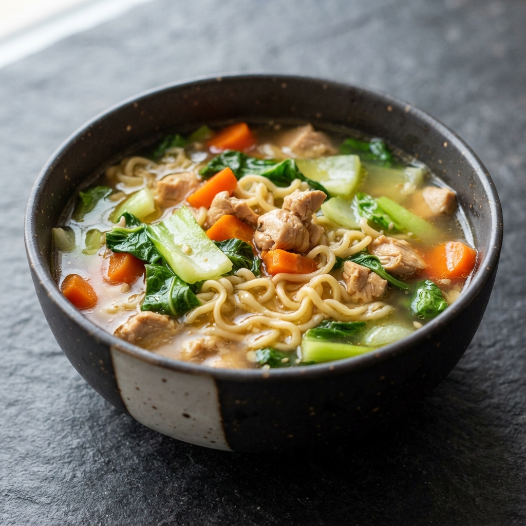 Angela's Chicken Ramen Soup with Bok Choy