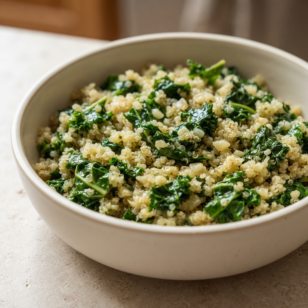 Quinoa with Garlic-Sautéed Kale