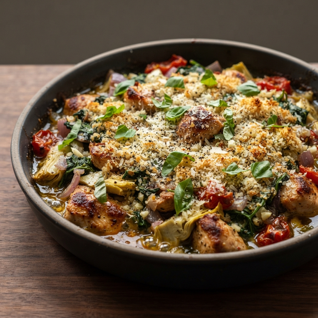 Spinach Artichoke Chicken Bake