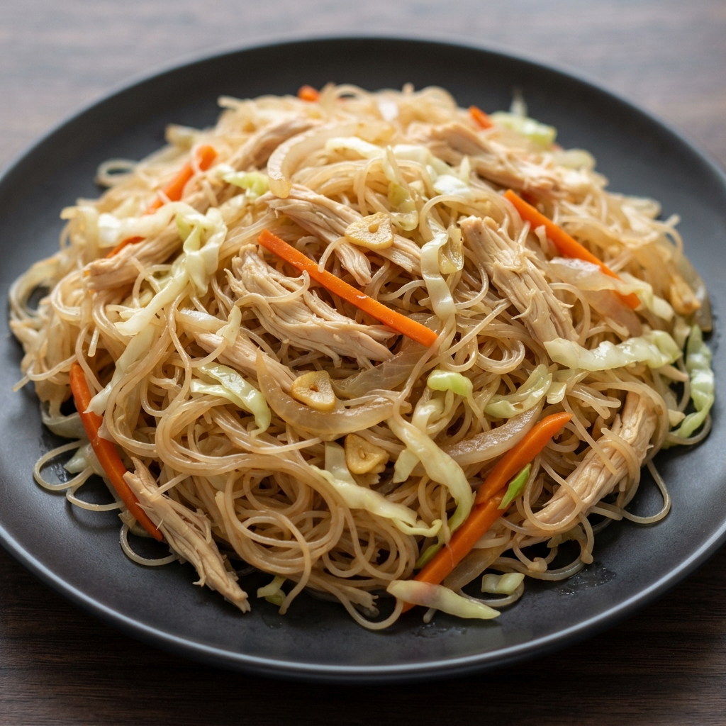Classic Filipino Pancit Bihon with Chicken
