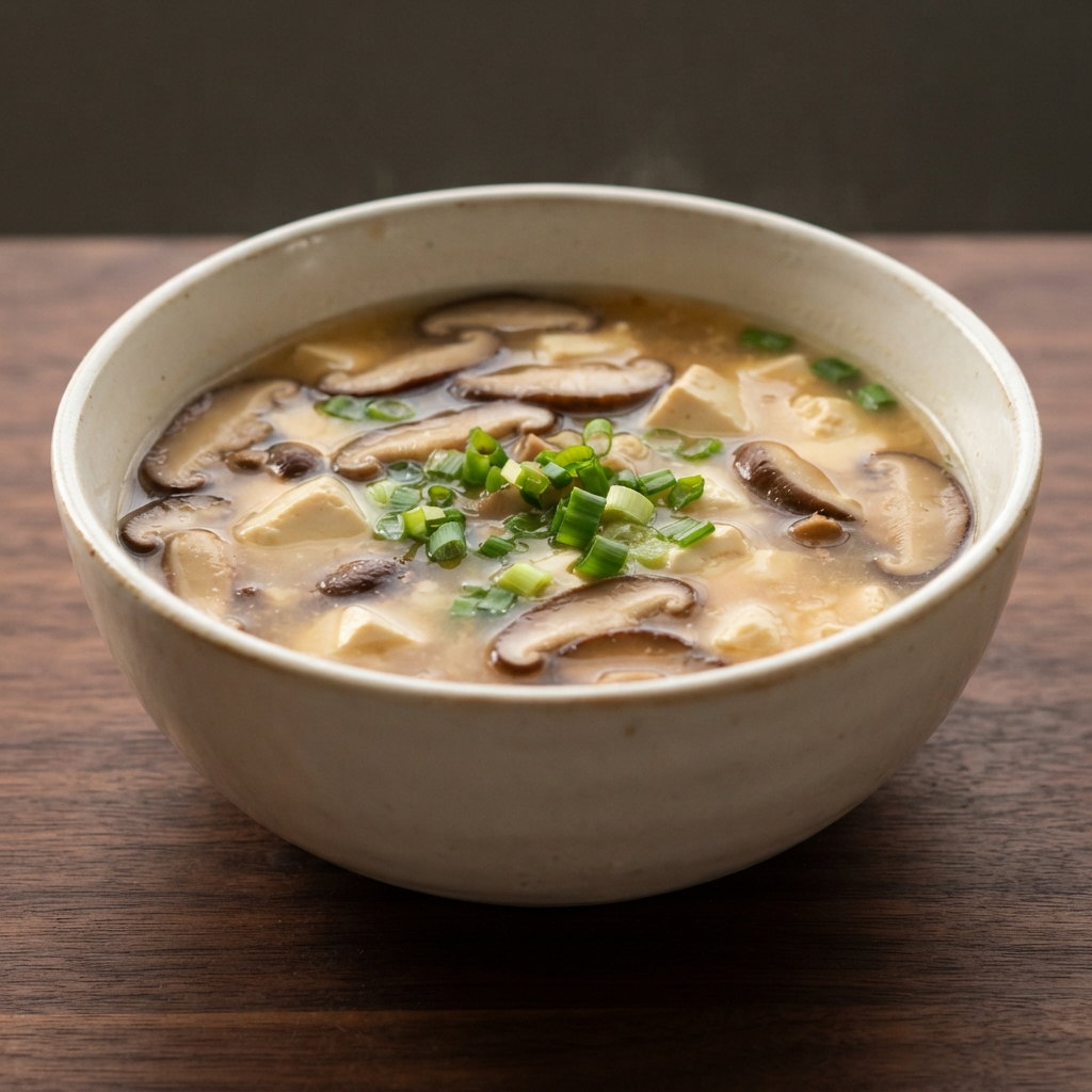 Miso Dashi Soup with Tofu and Shiitake Mushrooms