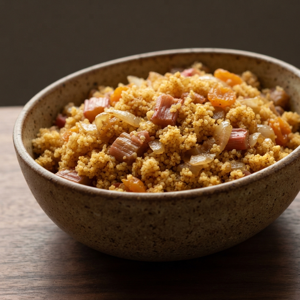 Moroccan Couscous with Rhubarb