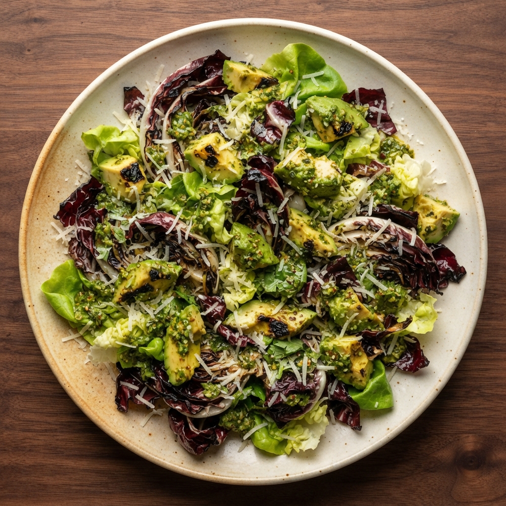 Charred Radicchio & Avocado Salad with Zhoug