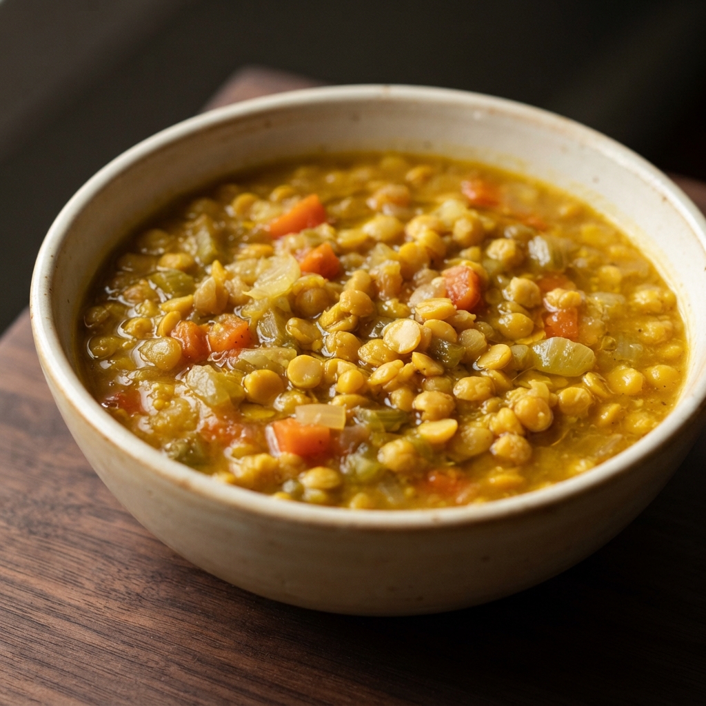 Curried Yellow Split Pea Vegan Soup