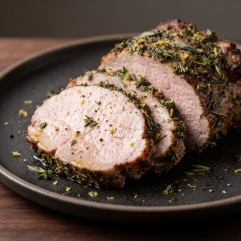 Pork Sirloin Roast with Fresh Herb-Lemon Crust