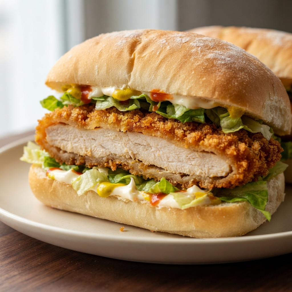 Crispy Chicken Schnitzel Roll-Up Sandwich