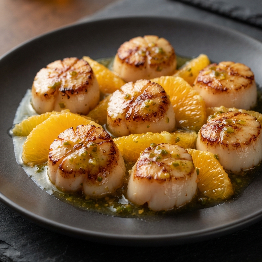 Pan-Seared Scallops with Jalapeño Citrus Vinaigrette