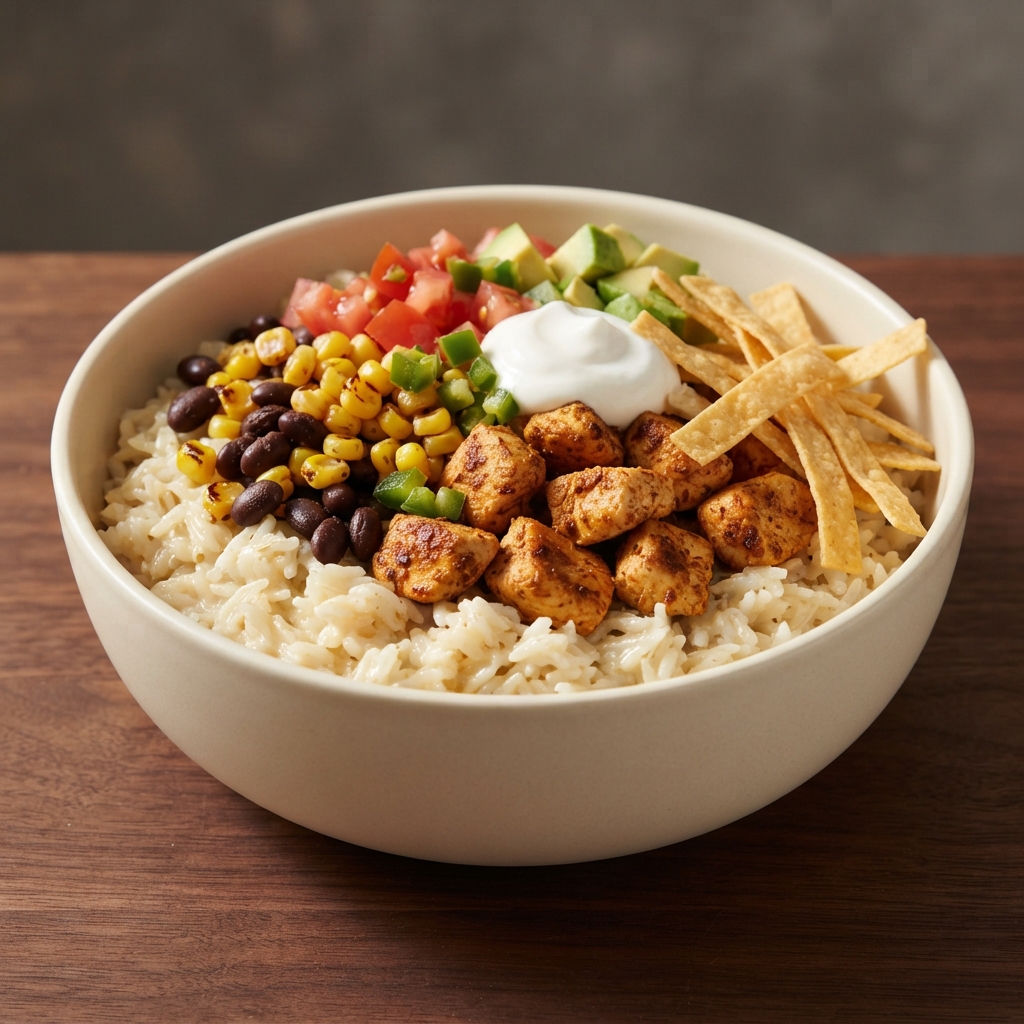 Coconut-Lime Rice Bowls with Roasted Corn, Jalapeños, and Chicken