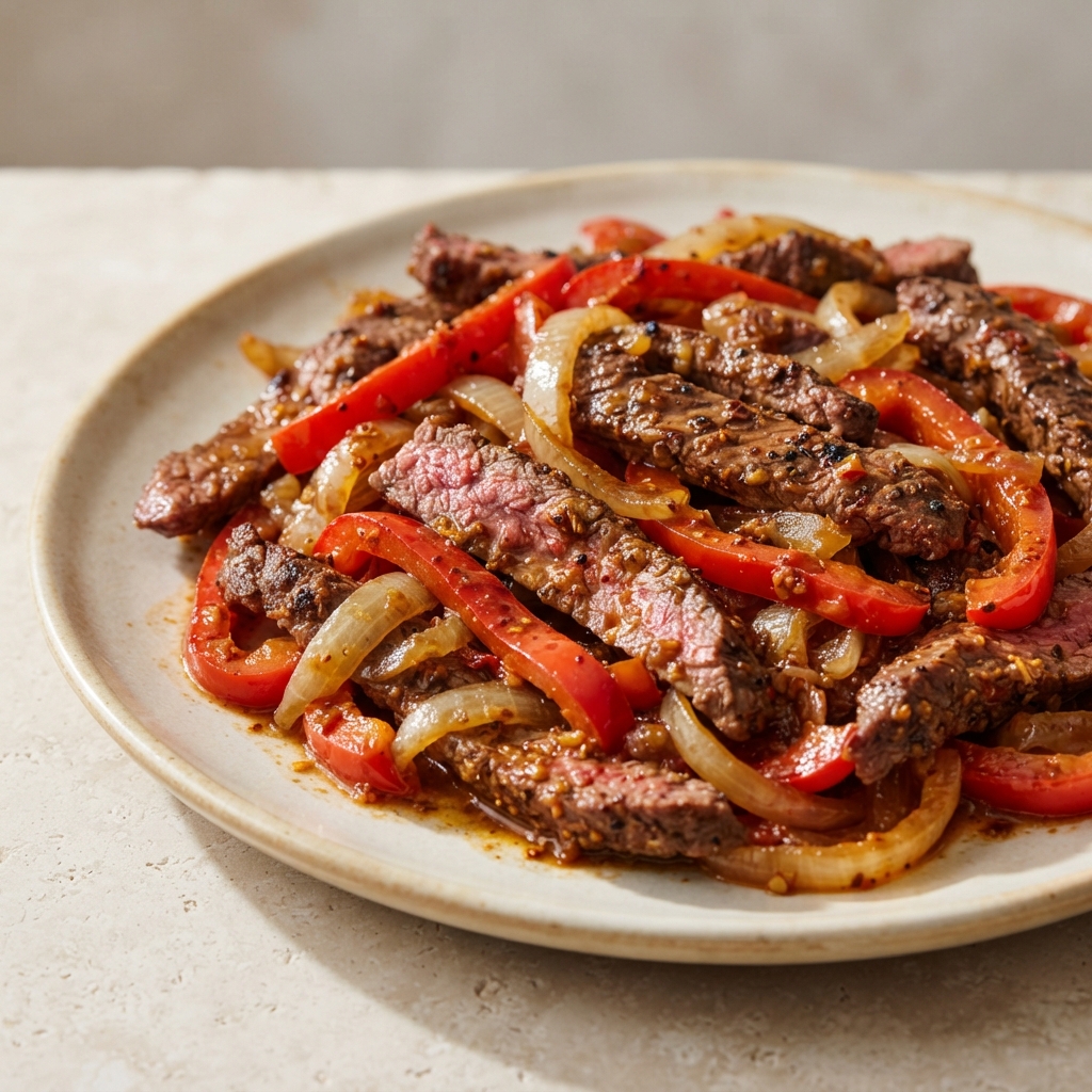 Ultra-Tender Beef Fajitas with Peppers and Onions