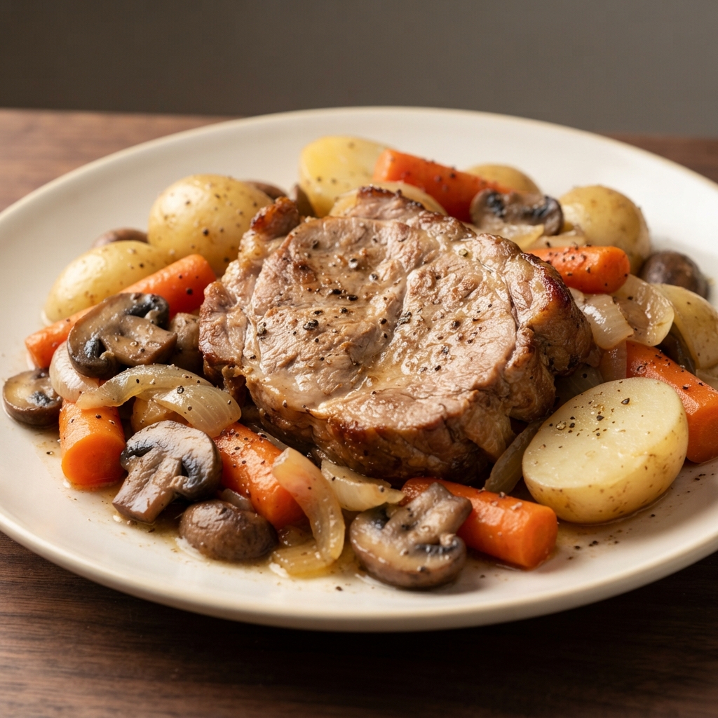 Roasted Pork Butt with Hearty Vegetables