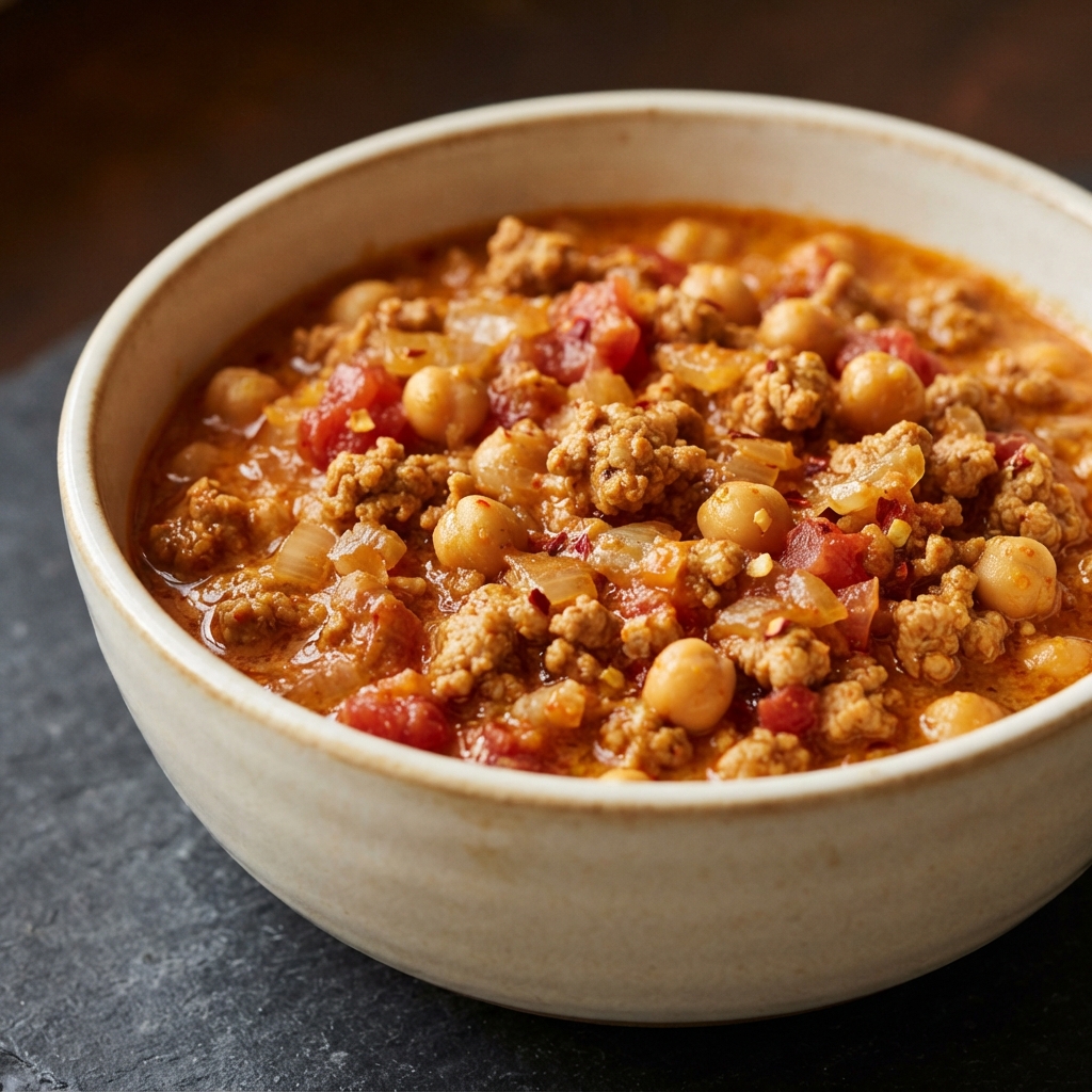 Sweet-Heat Chickpea Curry with Ground Turkey