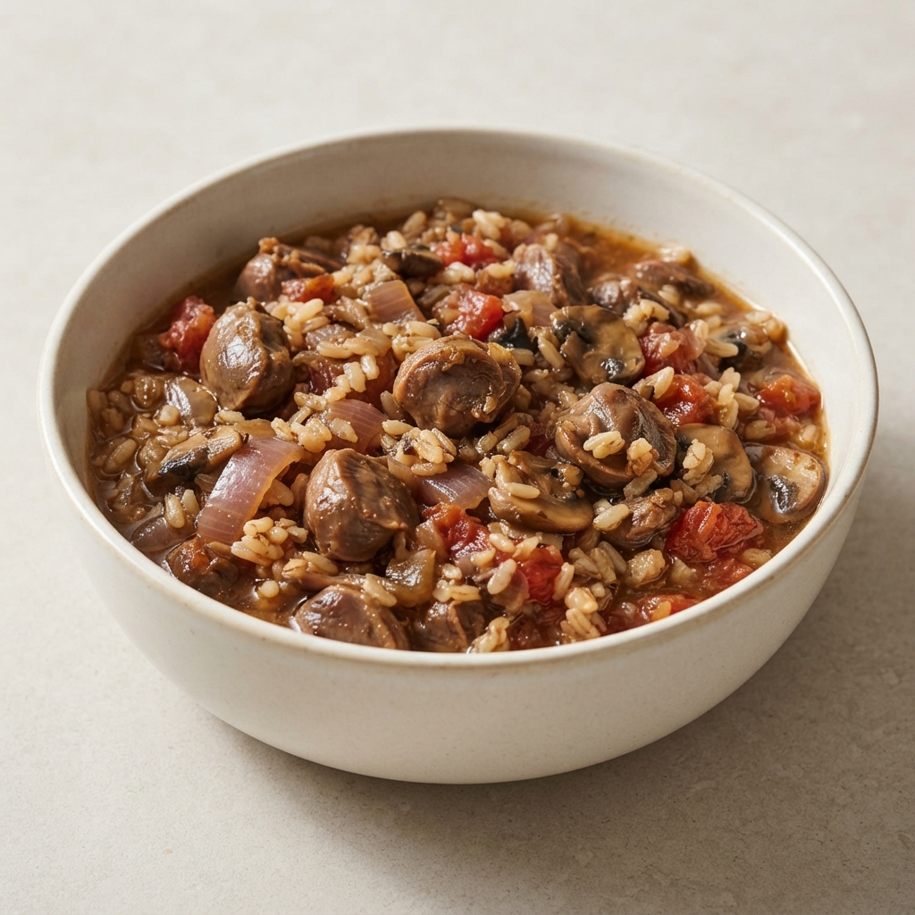 Chicken Gizzards with Brown Rice