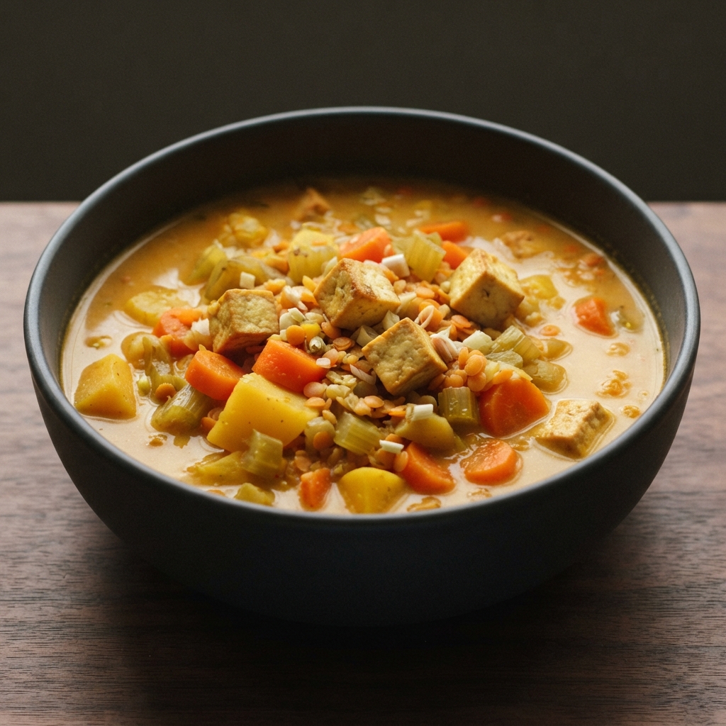 Lemongrass Coconut Vegetable Soup with Tofu