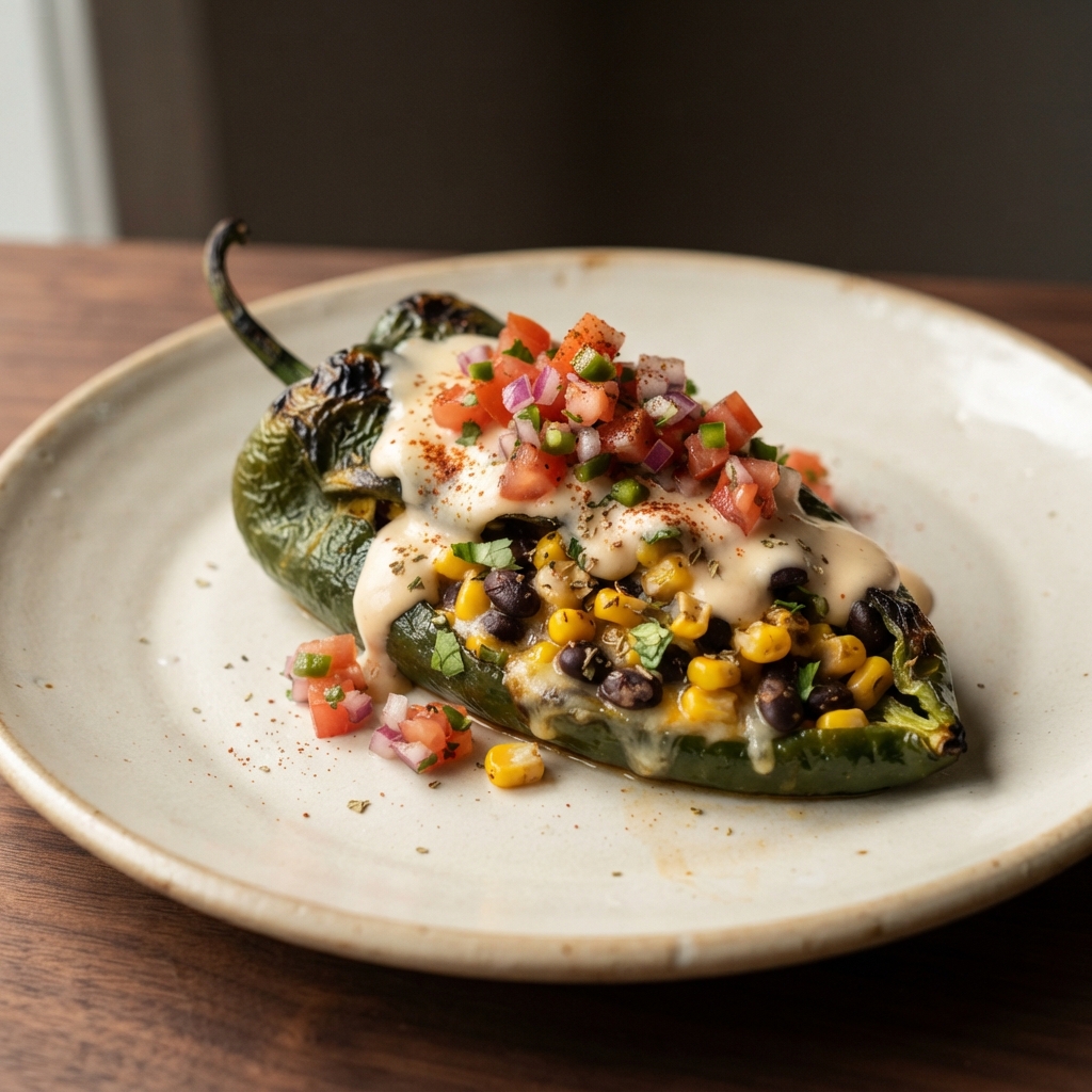 Grilled Stuffed Poblanos