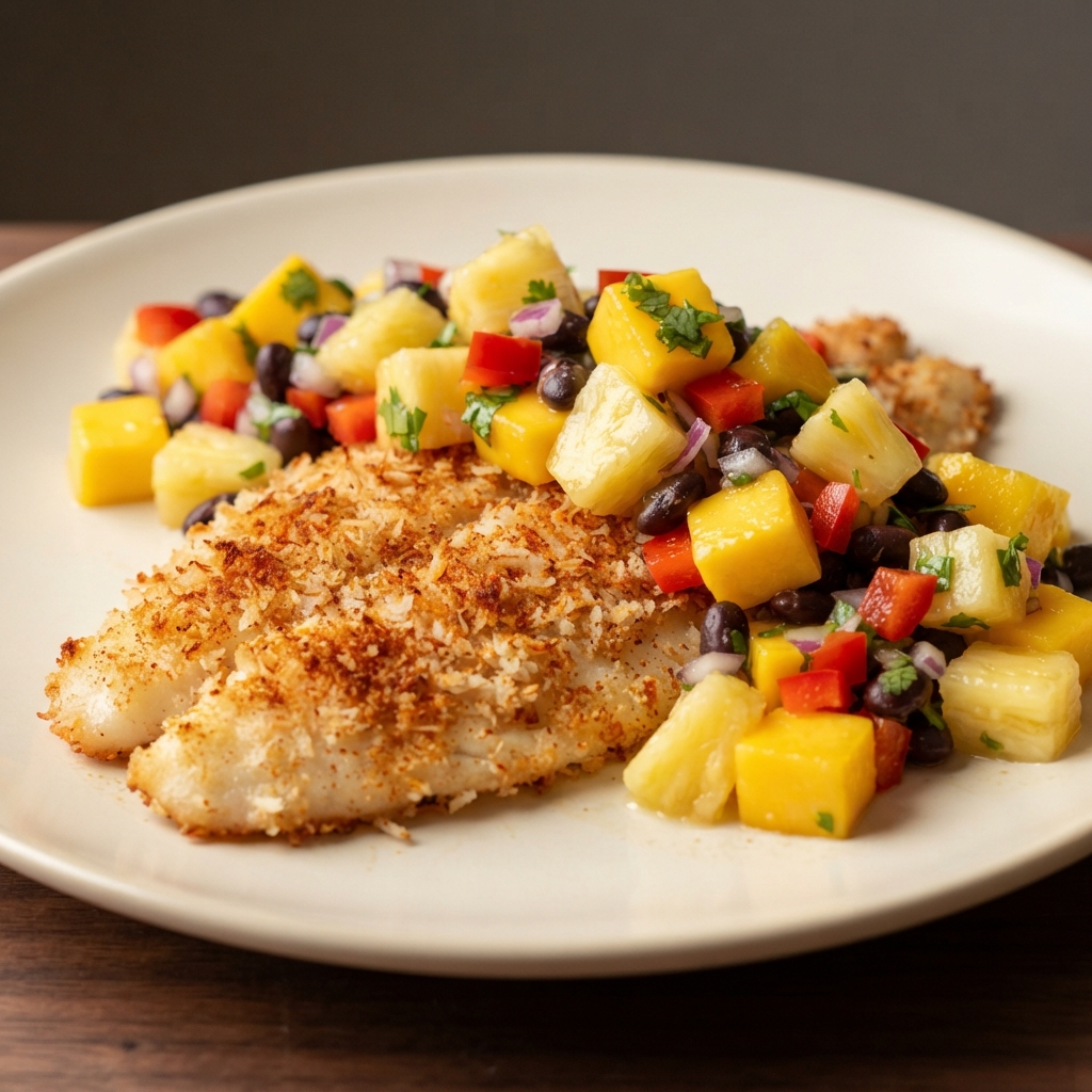 Island-Style Fish with Mango-Pineapple Salsa