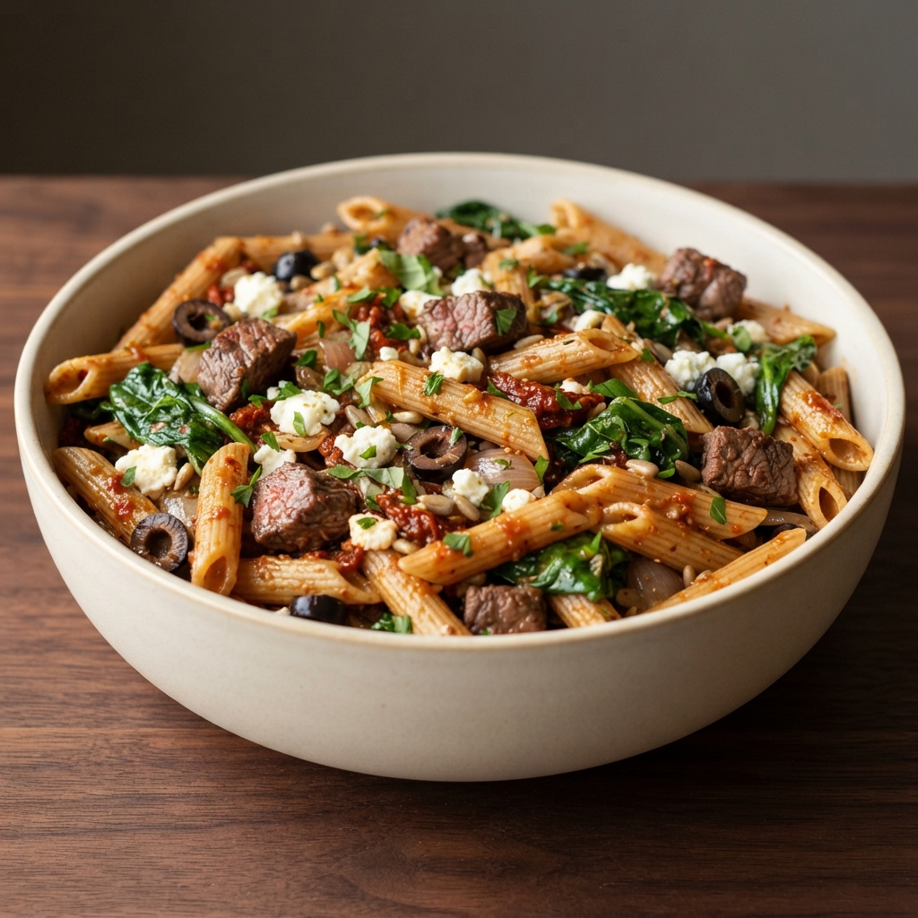 Greek-Style Steak Pasta Salad