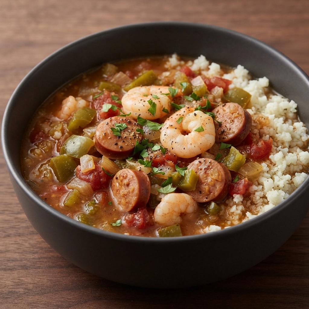 Lightened-Up Slow Cooker Gumbo