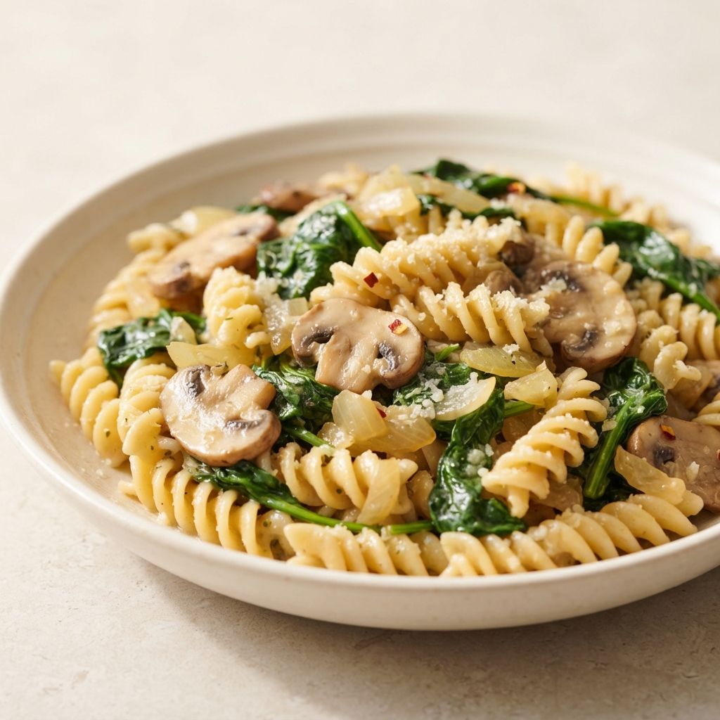 One-Pan Mushroom and Spinach Rotini