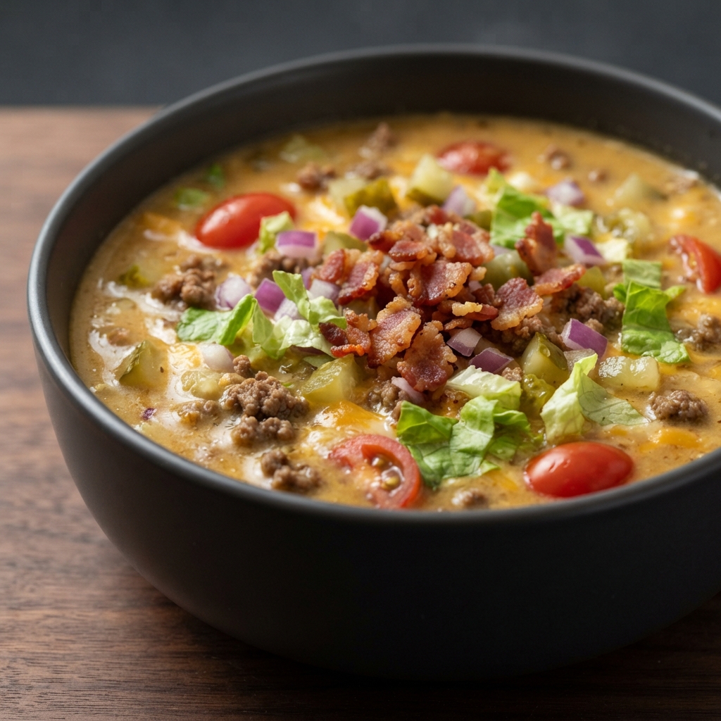 Keto Bacon Cheeseburger Soup