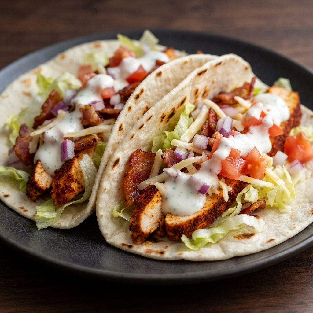 Bacon Ranch Chicken Tacos