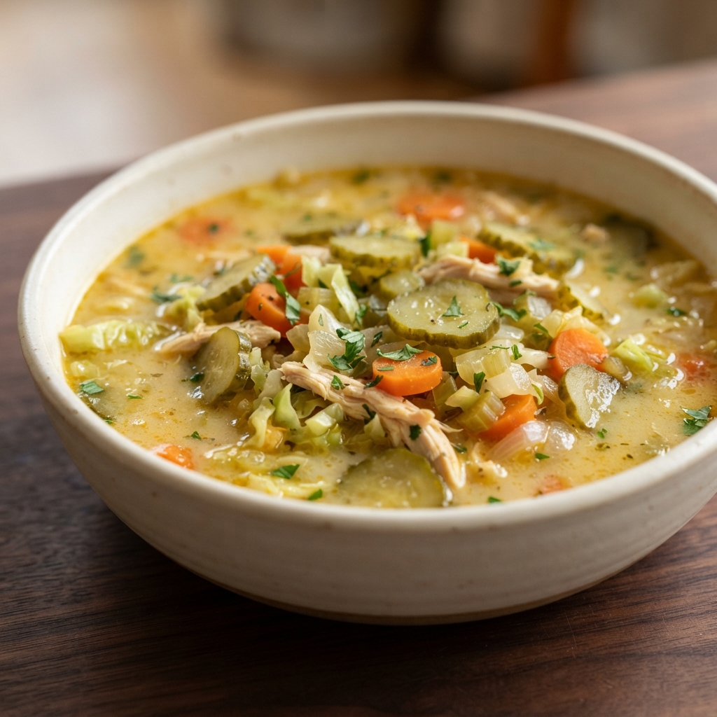 Traditional Polish Pickle Soup (Zupa Ogórkowa)