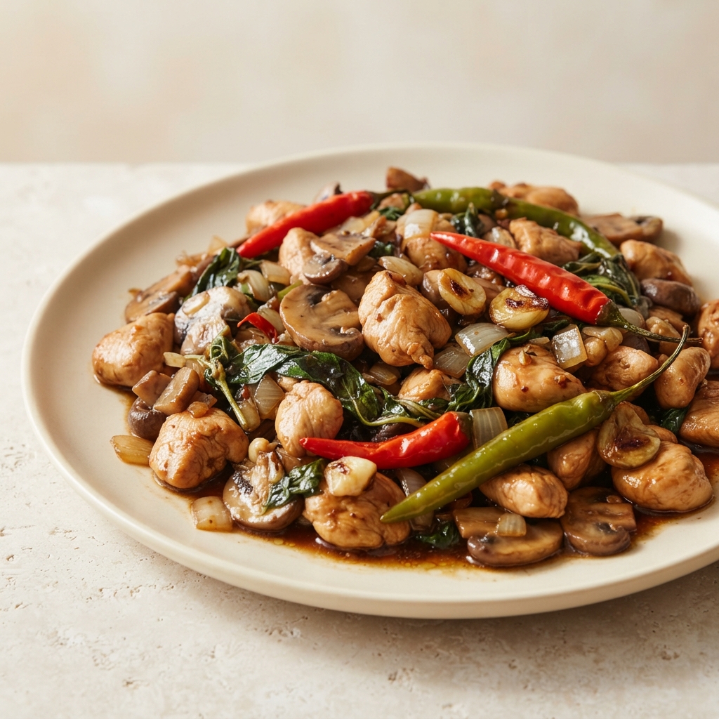 Chili-Basil Chicken Stir-Fry