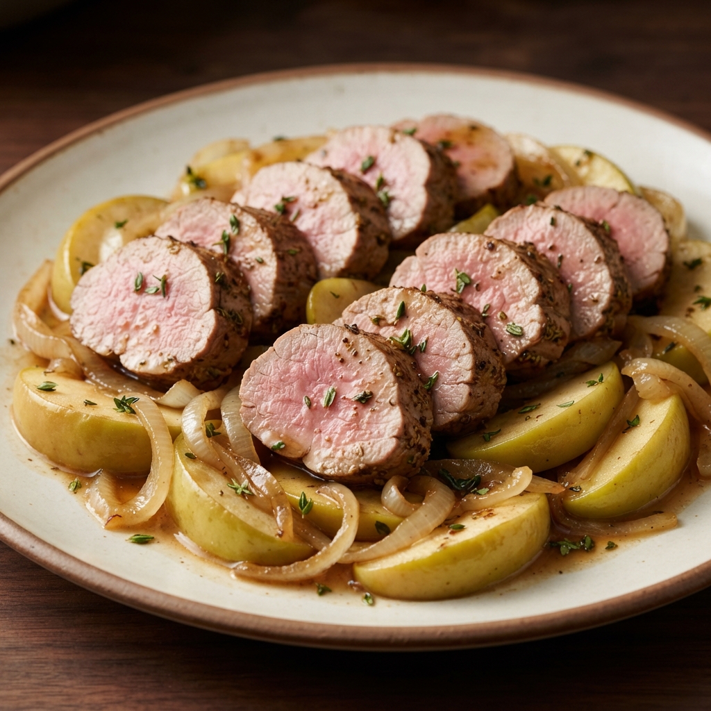 Pork Tenderloin with Apples and Onions