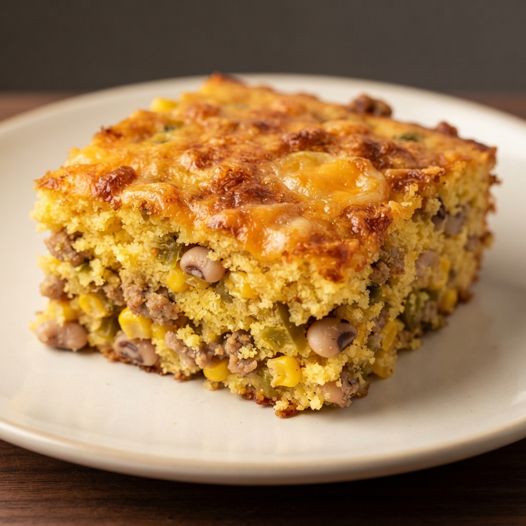 Cornbread with Black-Eyed Peas and Sausage