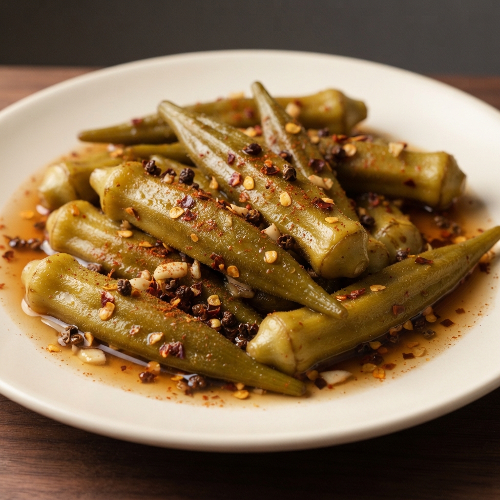 Smoky Hot Pickled Okra
