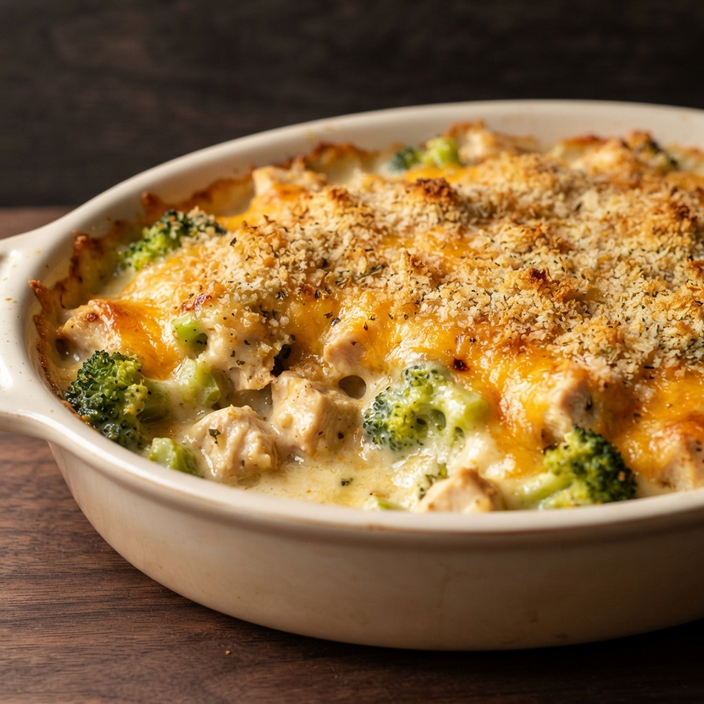 Cheesy Chicken and Broccoli Divan Bake