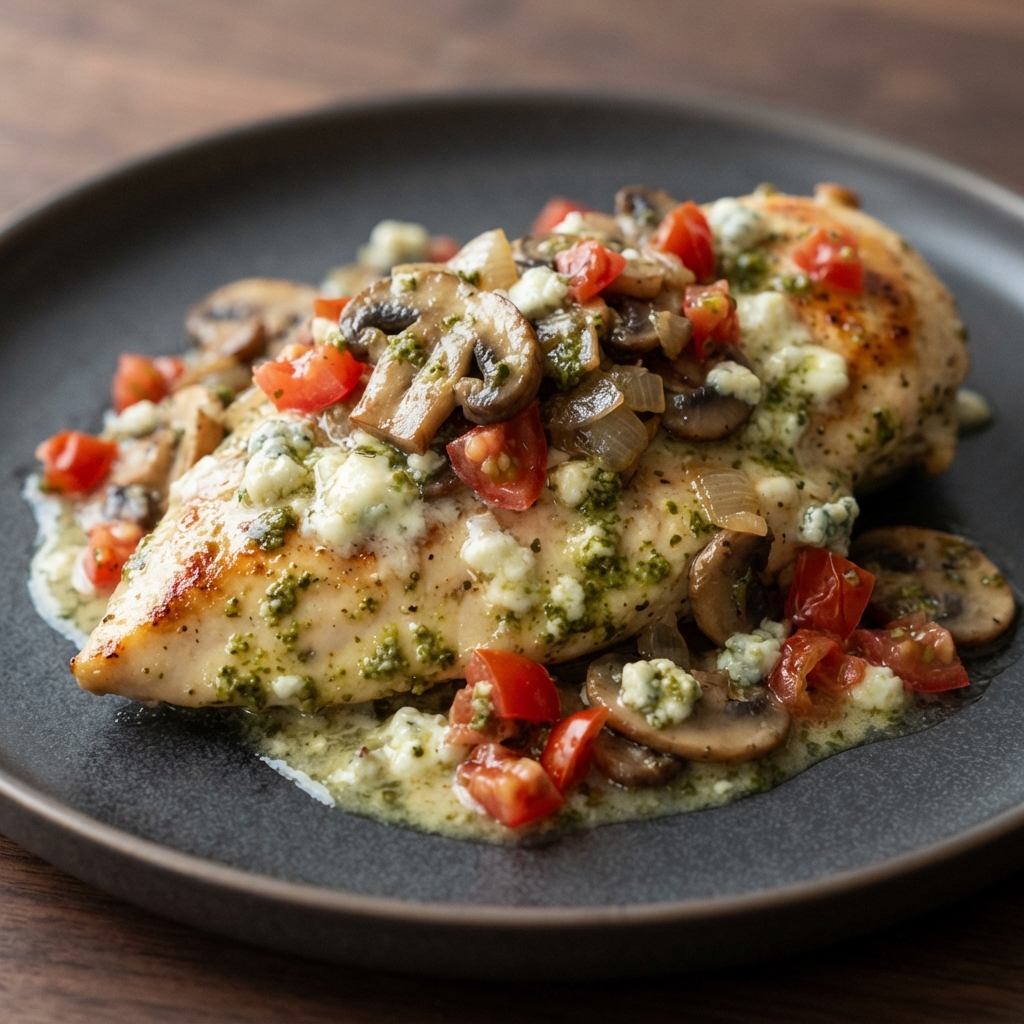Gorgonzola Chicken with Basil Pesto