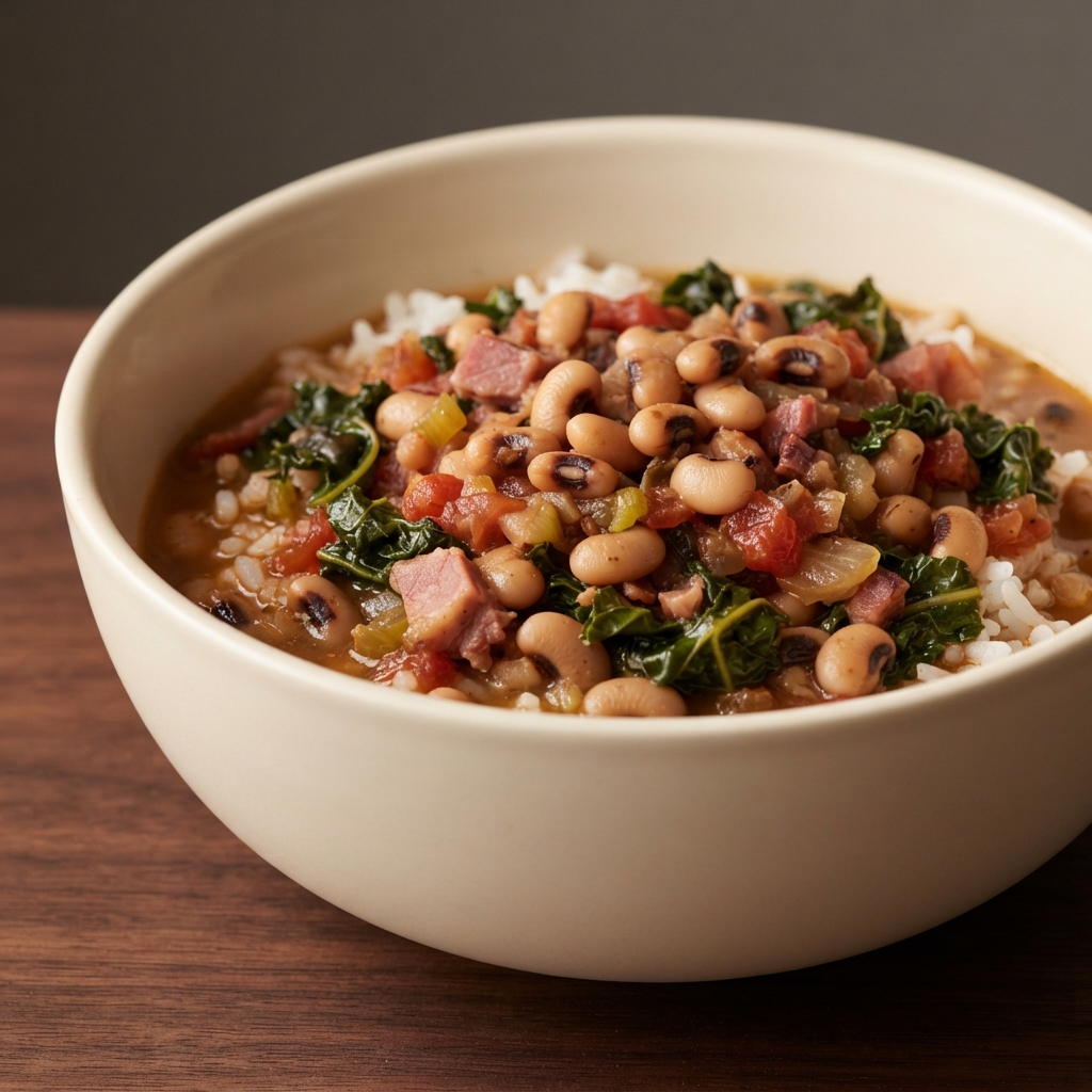 Pork and Greens Stewed with Black‑Eyed Peas