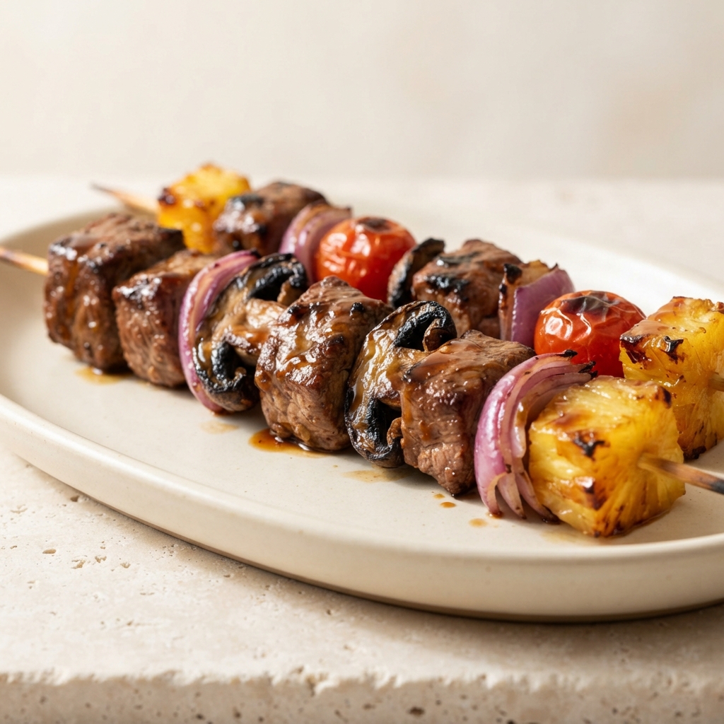 BBQ Teriyaki Pork Kebabs