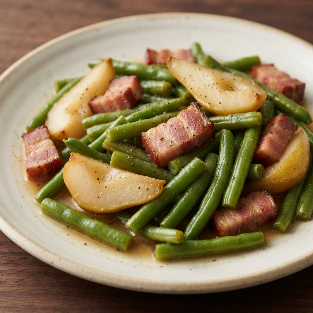 Green Beans and Pears with Bacon