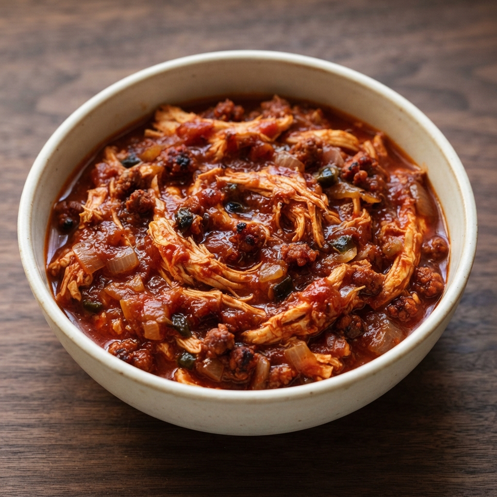 Crockpot Chicken Tinga with Chorizo